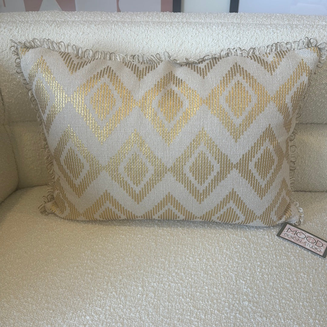 Gold and beige pillow