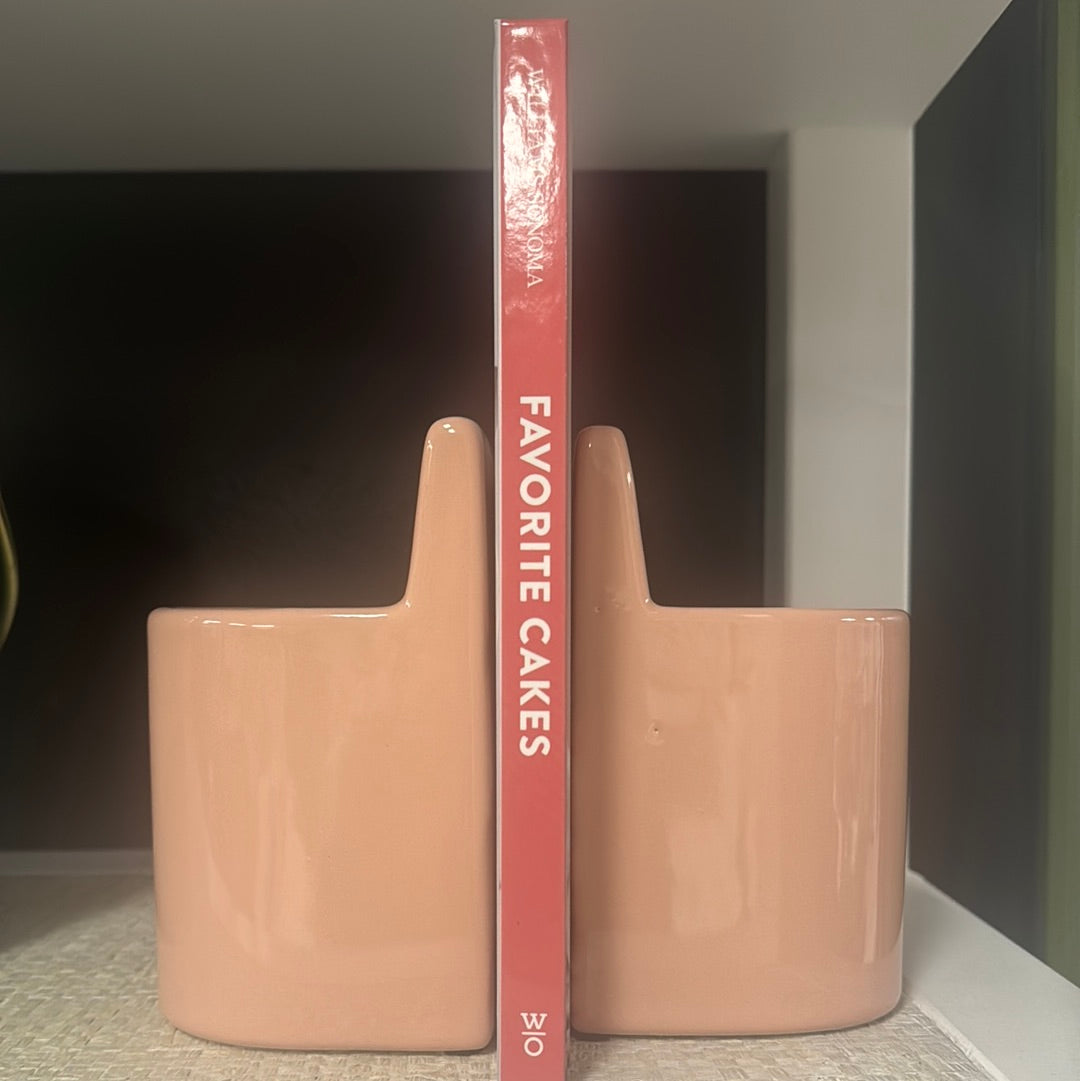 ceramic 6 inch pouch bookends