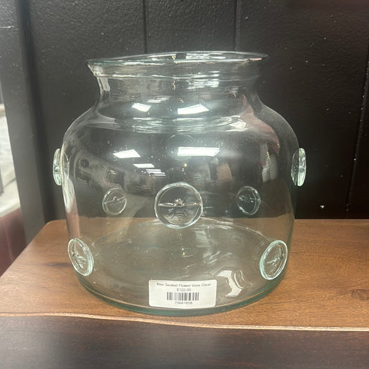 Bee Sealed Flower Vase Clear