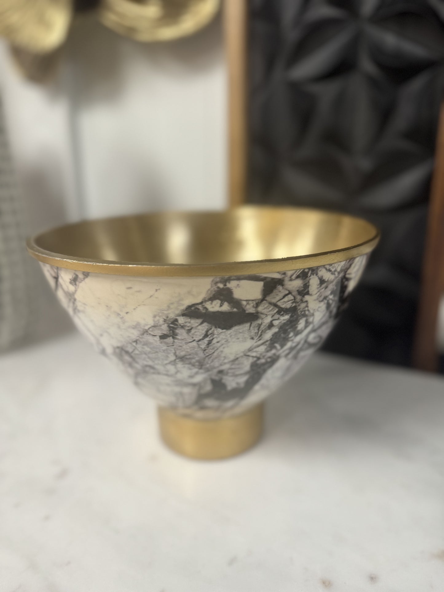 Gold, White & Black Bowl