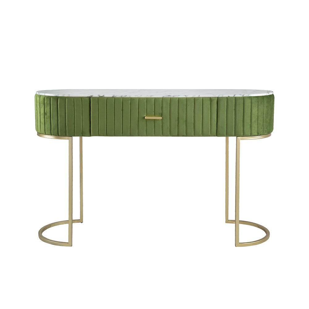 Green Upholstered Console Table